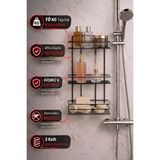 Empressco Sas Haus 3 Katlı Siyah Yapışkanlı Banyo Rafı, Şampuanlık Duş Düzenleyici, Metal Banyo Duvar Askısı - Fiyatı, Yorumları - Ahşap Rengi - Seçenek 1
