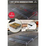 Empressco Şeffaf Baharatlık Standı 2'li, Kaydırmaz ve Organizer, 27X13 cm - Ahşap - 1 lt
