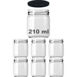 Empressco Şeffaf Cam Kavanoz 210 Ml, Metal Kapaklı, 6'lı Paket, Pratik Saklama Seti - Altın - 1,3 lt