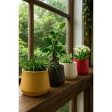 Empressco Seramik Saksı - 4'lü Sırlı Saksı- 10CMX13CM