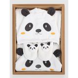 Empressco Sevimli Panda Desenli Bambu Bebek Bornoz Seti 0-24 Ay - -- - 003-Lacivert