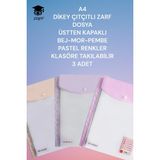 Empressco Seyfikirtasiye A4 Dikey Çıtçıtlı Zarf Dosya Üstten Kapaklı Bej-Mor-Pembe Pastel Renkler Klasöre Takılabilir 3 Adet - Fiyatı, Yorumları - -- - Seçenek 1