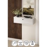 Empressco Şık 70 cm Kapaklı Duvara Monte Dresuar, Antre ve Hol Dekorasyonu - 1/100 Toz Ceviz