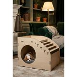 Empressco Şık Açık Meşe Renkli Ahşap Köpek Evi ve Merdiven Seti