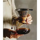 Empressco Şık Ahşap Tutacaklı 600 ml Cam Demlik, Kahve ve Çay Için Mükemmel Seçenek - Seçenek 1 - Ahşap Rengi