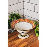 Empressco Şık Emaye Ayaklı Meyvelik 30 Cm, Modern Tasarım, Kaliteli ve Dayanıklı - Kestane Akaju - Seçenek 1