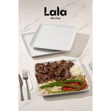 Empressco Şık Kare Servis Tabak Seti, Modern ve Kullanışlı 3'lü Tasarım - Seçenek 1 - 51R-Turuncu