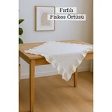 Empressco Şık Keten Runner ve Fiskos Örtüsü Seti, Zarif ve Renkli Dekorasyon - 10 x 10 cm