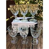 Empressco Şık Kristal Kesme Cam Kahve Yanı Su ve Likör Bardakları 6’lı Set - Seçenek 1 - Ahşap Rengi