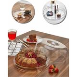 Empressco Şık Kristal Yuvarlak Kek Fanusu, 27 Cm, Tutma Saplı, Ikramlık Sunum Aksesuarı - Seçenek 1 - 51R-Turuncu