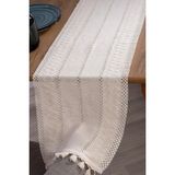 Empressco Şık Pamuk Dantel Krem Masa Örtüsü 35X145 Cm, Zarif ve Şık Tasarım - 10 x 10 cm