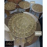 Empressco Şık Sehpa Örtü Seti 4 Parça, Gold Renk, 60CM ve 33CM Ölçüler - 10 x 10 cm