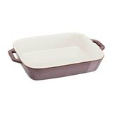 Empressco Şık Seramik Fırın Kabı, 20X16 Cm, Antik Gri, Pratik ve Dayanıklı - Seçenek 1 - (ClearEyelets)Black-RadiantOrchid