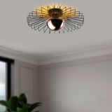 Empressco Şık Siyah Metal Tavan Aydınlatma, Modern Dekoratif Avize KAYA-15225-L - Seçenek 1 - Ahşap