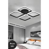 Empressco Şık Siyah Plafonyer, Ultra Beyaz LED Işık, Modern Tavan Aydınlatması - Seçenek 1 - Ahşap