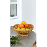 Empressco Şık Yuvarlak 29 cm Ayaklı Meyvelik Dekoratif Hasır Sunumluk