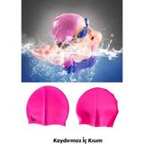 Empressco Silikon Deniz ve Havuz Bonesi - Yüzücü Silikon Düz Renk Bone Pembe - Fiyatı, Yorumları - Altın - 0 - 12 Ay