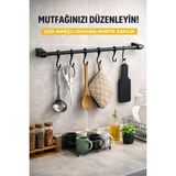 Empressco Siyah 6 Kancalı Çok Amaçlı Mutfak Banyo Havlu Kupa Fincan Kaşık Bez Askısı - Askı