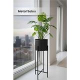 Empressco Siyah Dekoratif Ayaklı Metal Çiçeklik | 72cm Saksılık