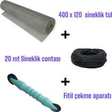 Empressco Siyah Sineklik Contası ve Fitil Çekme Aparatı Tam Set 400X120 cm - 001-Renkli - Seçenek 1