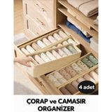 Empressco Spartek Home Textile 4 Adet Çorap ve Çamaşır Organizer Çekmece ve Dolap Içi Düzenleyici, Raf Düzenleyici, Katlanabilir - Fiyatı, Yorumları - Ahşap Rengi - Seçenek 1
