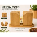 Empressco Store 2’li Mıknatıslı Bambu Tuzluk & Baharatlık Seti – Doğal Ahşap Modern Mutfak Tasarımı - Fiyatı, Yorumları - Kestane Akaju - Seçenek 1