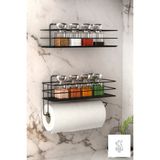 Empressco Suntel Banyo ve Mutfak Aksesuarları 2 Katlı Yapışkanlı Baharat Rafı, Paslanmaz Metal Yapışkanlı Baharatlık - Fiyatı, Yorumları - Ahşap - 1 lt