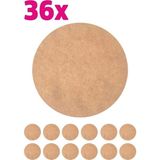 Empressco Supla Levha 36 Adet 3 mm Ham Mdf 20CM Yuvarlak Servis Altı Supla - Ahşap - Ceviz