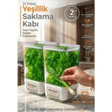 Empressco Taze Yeşillik Saklama Kabı Seti - 2'li, 2 Litre, Pratik ve Şık Tasarım - 079 Buz Beyazı - Seçenek 1