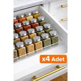 Empressco Tutturx Organizer Pleksi Şeffaf Stand Baharatlık Standı Çekmece Içi Düzenleyici 25X10CM/4 Adet/ - Fiyatı, Yorumları - 25 x 10 cm