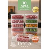 Empressco Ucco 650 ml Buzluk Mikrodalga Saklama Kabı Seti 10 Adet Organizer Tabak - Fiyatı, Yorumları - 079 Buz Beyazı - Seçenek 1