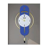 Empressco Ultra sessiz, gold ve gümüş ayrıntılı, hediye, salon, ofis, dekoratif duvar saati D32 GECE MAVİSİ
