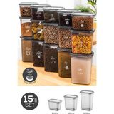 Empressco Vienev 15 Adet Peggy Dikdörtgen Saklama Kabı Seti Beyaz Serigrafi Etiketli 5X(1500-1150-800 Ml) Antrasit - Fiyatı, Yorumları - Ahşap - 1 lt