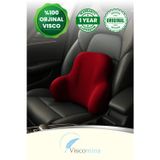 Empressco Visco Araba Bel Desteği Ortopedik Visco Araç Bel Minderi Visco Bel Destek Minderi BORDO renk