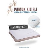 Empressco Visco Ortopedik Pamuk Kılıflı Small Boyun Destekli Yastık 60X40X10 cm - 00-Siyah - Beyaz