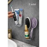 Empressco Wober Yapışkanlı Diş Fırçalık, Taraklık Organizer | Güçlü Yapışkanlı Çok Amaçlı Banyo Düzenleyici Raf - Fiyatı, Yorumları - Ahşap Rengi - Seçenek 1