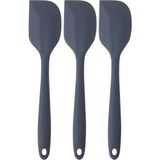 Empressco Yassı Silikon Spatula Seti, 3 Parça, Antrasit Renk, Mutfak Gereçleri