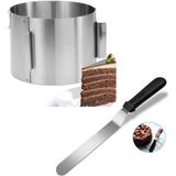 Empressco Yenilikçi Yuvarlak Ayarlanabilir Kek Kalıbı ve Pasta Sıvama Spatulası Seti
