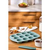 Empressco Yeşil Silikon Muffin Kalıbı, Sağlıklı ve Esnek Pişirme Aksesuarı - Seçenek 1 - (ClearEyelets)Black-RadiantOrchid