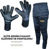 Empressco Yüksek Performanslı Kemikli Kaleci Eldiveni ve Pantolonu Seti - Altın - --