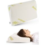 Empressco Yumuşak ve Konforlu Visco Bambu Ortopedik Boyun Yastığı - 10 cm - 00-Siyah - Beyaz
