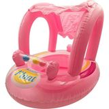 Empressco Yuvarlak Pembe Oyuncaklı Gölgelikli Tenteli Çocuk Deniz Simiti Baby Float Bebek Deniz Simiti 0-3 Yaş Bebek Botu Pembe - Ahşap - Bej - Seçenek 1