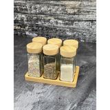 Empressco Yzhome 6 Lı Stantlı Bambu Kapaklı Kare Baharatlık Kavanoz Seti Takımı 300ML - Fiyatı, Yorumları - Ahşap - 1 lt
