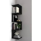 Empressco Zigzag Köşe Kitaplık Açık Raf Zigzag Siyah Black - Seçenek 1 - 00-Siyah - Beyaz