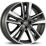 Emr 17 Inç 4X100 Clio Icon Gun Metal Elmas Kesim Jant Modeli (4 Adet) - Gri