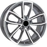 Emr 17 Inç 5X112 Golf Leon Jetta Uyumlu Gun Metal Elmas Kesim Jant Modeli Volkswagen Seat Skoda Audi (4 Adet)