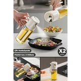 Emr 2'li Çift Fonksiyonlu Cam Yağdanlık 450ML Zeytinyağı Sıvıyağ Şişesi Airfryer Sprey Yağlık Sirkelik