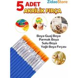 Emrah Gültekin Akrilik Boya Fırçası Seti – Guaj, Sulu, Yağlı ve Parmak Boya Uyumlu Ergonomik Sap Tasarımı Düz Uç (Flat) - 5 Adet Fırça