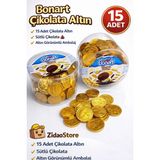 Emrah Gültekin Çikolata Bonart Altın Para Sütlü Çikolata Sütlü Çikolata Okulda Dağıtmalık Altın Görünümlü Çikolata Doğum Günü Hediyelik - 15 Adet