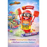 Emrah Gültekin Cleaning Robot Dip & Lick Şeker 1 Adet Oyuncaklı Şeker + 1 Adet Miniyum Şeker Hediye Eğlenceli Set